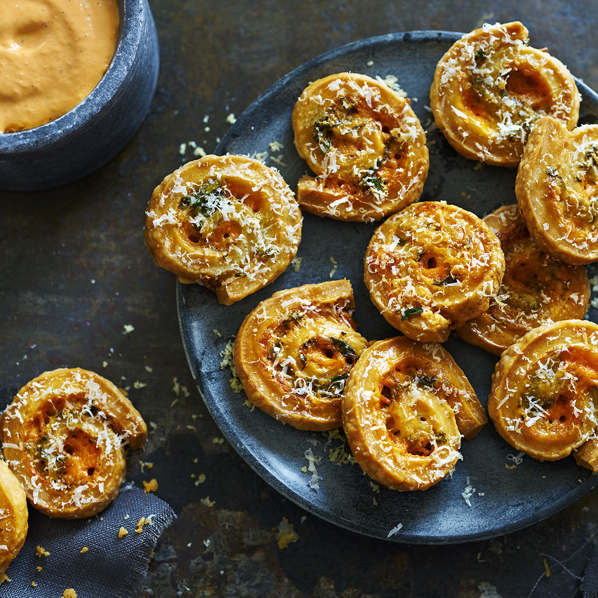 Roasted Red Pepper Pinwheels