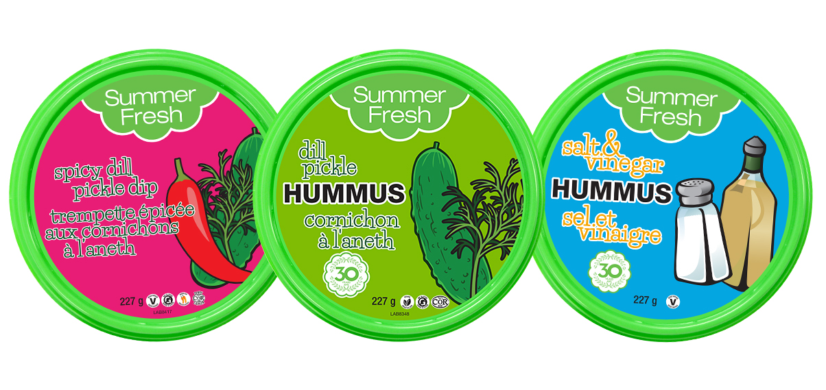 3 Summer Fresh Chip Flavoured Hummus and Dips